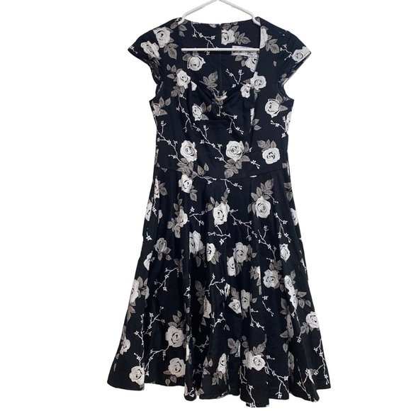 Hell Bunny Vixen Dresses & Skirts - Hell Bunny Vixen Rose Natalie Dress Gothic Floral Dark Black Size Small Womens